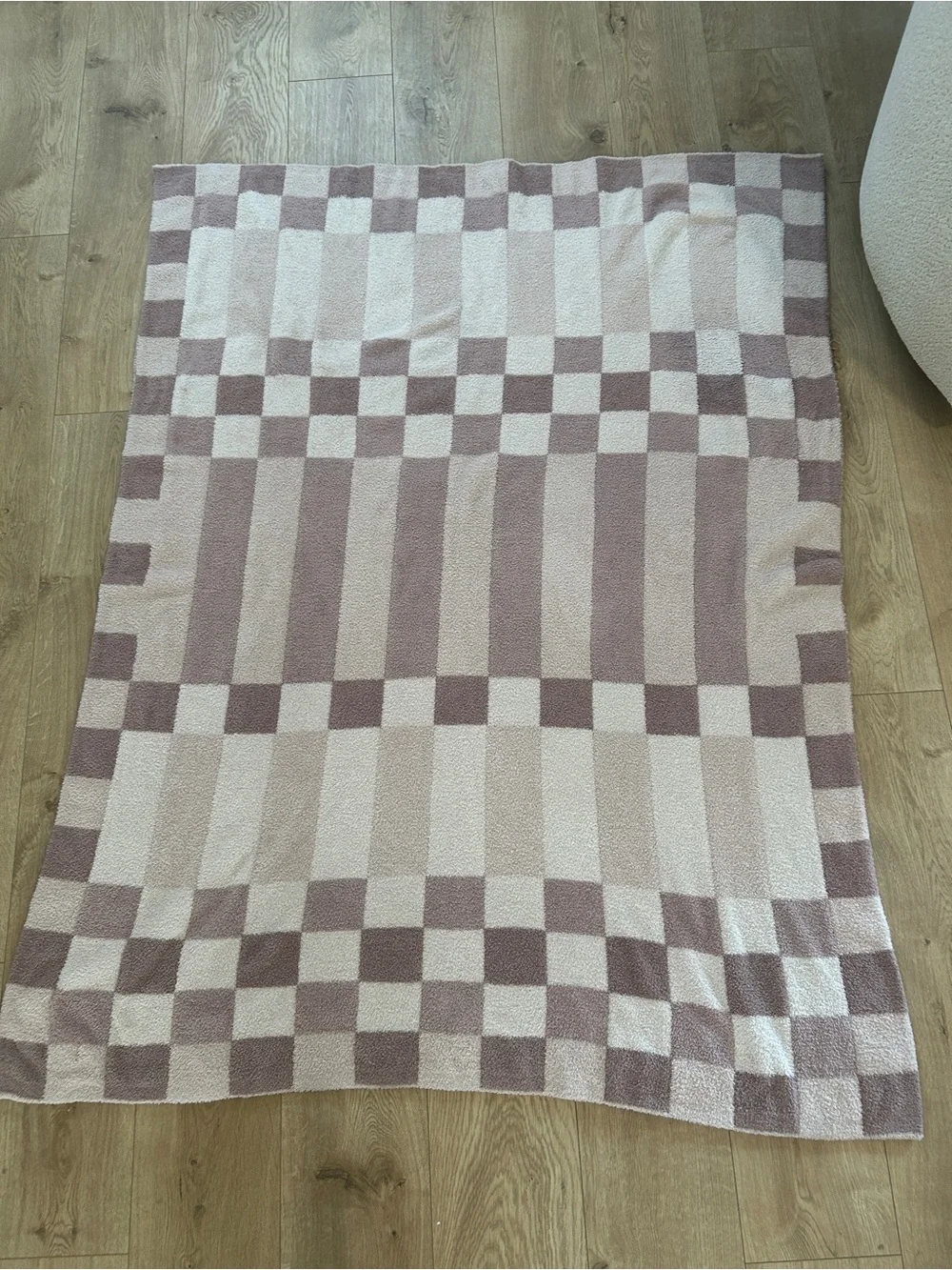 Barefoot Dreams® CozyChic Checkerboard Throw Blanket Faded Rose Multi, DISPLAY